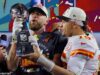 Patrick Mahomes lança desafio de playoff para Travis Kelce enquanto a dupla dos Chiefs busca a histórica três turfeiras do Super Bowl