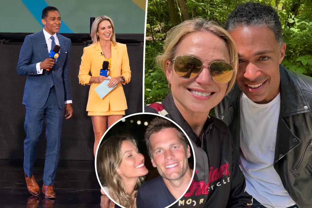 Amy Robach e TJ Holmes queriam modelar o anúncio do divórcio após Tom Brady e Gisele Bendchen