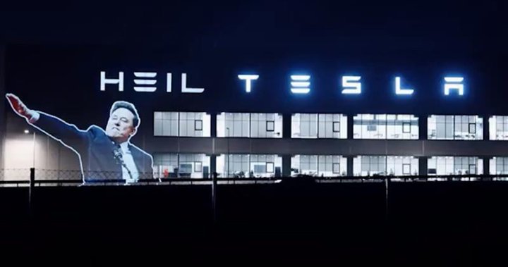 ‘Salve Tesla’: saudação de Elon Musk projetada na fábrica da montadora na Alemanha – Nacional